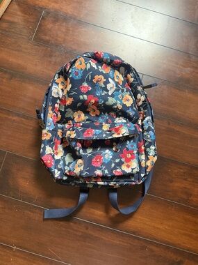 Navy Floral Backpack with Multicolor Blooms new